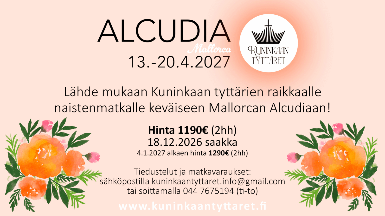 Naisten kevätmatka Mallorcan Alcudiaan